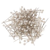 Artículo Alfileres blancos con cabeza de perla, Ø4 mm, 40 mm