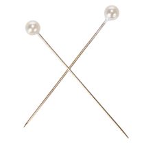 Artículo Alfileres blancos con cabeza de perla, Ø4 mm, 40 mm
