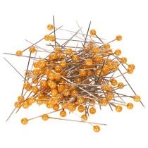 Artículo Alfileres de cabeza de perla naranja para artículos de floristería, Ø4 mm, 40 mm, 150 unidades