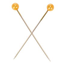 Artículo Alfileres de cabeza de perla naranja para artículos de floristería, Ø4 mm, 40 mm, 150 unidades