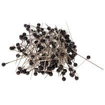 Artículo Alfileres de floristería con cabeza de perla negra, Ø4 mm, 40 mm, 150 unidades