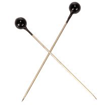 Artículo Alfileres de floristería con cabeza de perla negra, Ø4 mm, 40 mm, 150 unidades