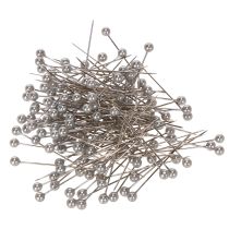 Artículo Alfileres de floristería y decoración con cabeza de perla, plateados, Ø4 mm, 40 mm, 150 unidades