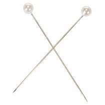 Artículo Alfileres con cabeza de perla Ø6mm 65mm Blancos