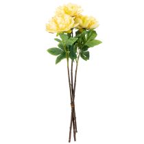 Artículo Peonía artificial con gran flor para un diseño interior floral atemporal, 60 cm, 3 piezas