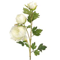 Artículo Peonias artificiales con 3 flores color blanco crema 81cm 2uds