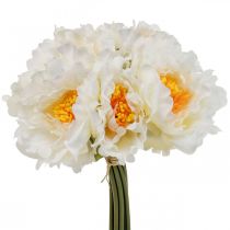 Artículo Peonías artificiales Peonías blancas amarillas Flores artificiales 7 piezas