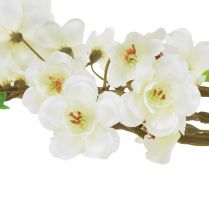 Artículo Rama de flor de durazno artificial color crema 69cm