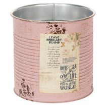 Artículo Maceta, rosa antigua, caja decorativa de metal, vintage, Ø15,5 cm H15 cm