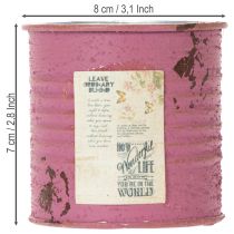 Artículo Maceta decorativa redonda, morada, de metal, estilo vintage, Ø8cm, H7.5cm
