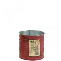 Artículo Jardinera decorativa caja redonda de metal violeta decoración vintage Ø8cm H7.5cm