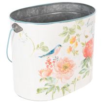 Artículo Maceta ovalada decorativa de estilo vintage para primavera, de metal, 26/22/17 cm, juego de 3
