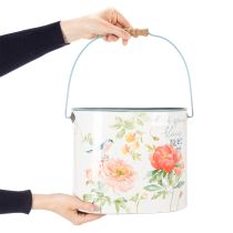 Artículo Maceta ovalada decorativa de estilo vintage para primavera, de metal, 26/22/17 cm, juego de 3