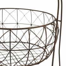 Soporte para plantas vintage cesta de metal 2 niveles 62cm
