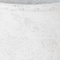 Artículo Maceta, jardinera con adornos, decoración de metal blanco, gris Ø20,5cm H19,5cm