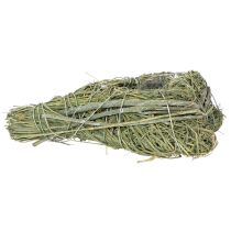 Artículo Corazón decorativo de hierba natural con inserto de lámina metálica, 14 cm, 2 unidades.