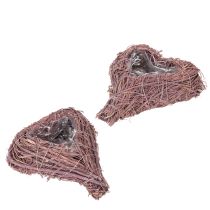Artículo Bol en forma de corazón con ramas e inserto de papel de aluminio para arreglos florales, 14 cm, 2 unidades