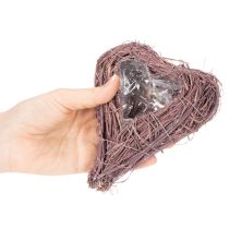Artículo Bol en forma de corazón con ramas e inserto de papel de aluminio para arreglos florales, 14 cm, 2 unidades