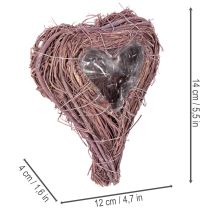 Artículo Bol en forma de corazón con ramas e inserto de papel de aluminio para arreglos florales, 14 cm, 2 unidades