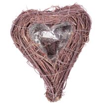 Artículo Bol en forma de corazón con ramas e inserto de papel de aluminio para arreglos florales, 14 cm, 2 unidades