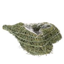 Artículo Corazón vegetal de material natural con inserto de lámina, 22 cm, 2 unidades