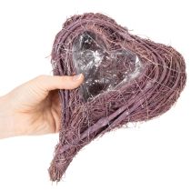 Artículo Corazón de planta con decoración de lámina para plantar, 24 cm