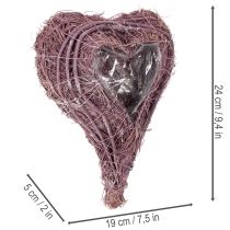 Artículo Corazón de planta con decoración de lámina para plantar, 24 cm