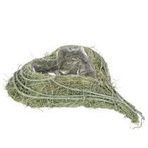 Artículo Cuenco con forma de corazón hecho de hierba natural con lámina para plantar, 38 cm.