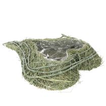 Artículo Cuenco con forma de corazón hecho de hierba natural con lámina para plantar, 38 cm.