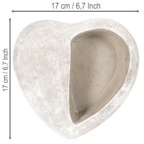 Artículo Maceta con forma de corazón, de piedra fundida, maceta decorativa, 17 cm.