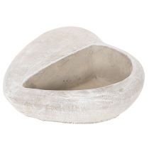 Artículo Maceta con forma de corazón, de piedra fundida, maceta decorativa, 17 cm.