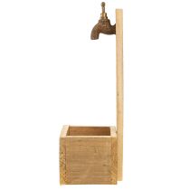 Artículo Fuente de madera para macetas con forma de jardinera, óptica de óxido natural, L15,5 cm