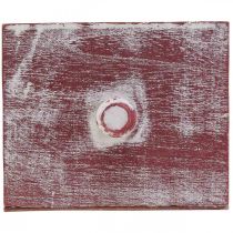 Artículo Macetero de madera cajón decorativo shabby chic rojo blanco 12cm