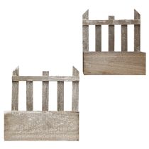 Artículo Mini macetero de madera para flores, L22/25 cm, juego de 2
