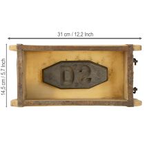 Artículo Jardinera de madera con forma de ladrillo reciclada de 32×15×10 cm