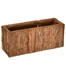 Artículo Jardinera de madera rectangular con corteza de pino, 27×10 cm