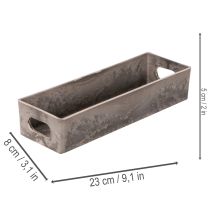 Artículo Bandeja rectangular compacta, de uso versátil para decoración y plantación, 23 cm.