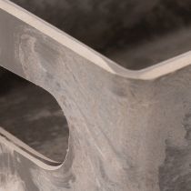 Artículo Bandeja rectangular compacta, de uso versátil para decoración y plantación, 23 cm.