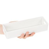 Artículo Bandeja rectangular con asas para almacenamiento y decoración de mesa, 32 cm.