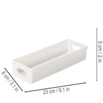 Artículo Bandeja rectangular con asas para almacenamiento y decoración de mesa, 32 cm.
