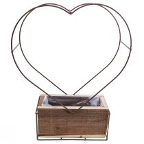 Artículo Jardinera decorativa con forma de corazón de madera color óxido Al 41 cm/39 cm, juego de 2