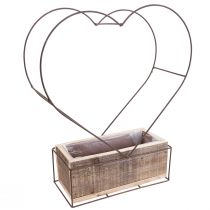 Artículo Jardinera decorativa con forma de corazón de madera color óxido Al 41 cm/39 cm, juego de 2
