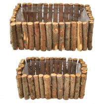 Artículo Macetero de madera para hierbas, abedul, L23/28cm, 2 unidades