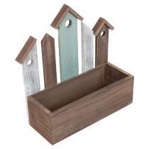 Artículo Macetero de madera hilera de casas 30,5×30cm