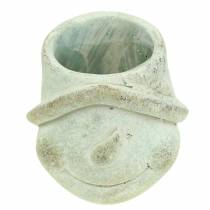 Artículo Jardinera planta cabeza muñeco de nieve Ø11cm H11.5cm 2pcs