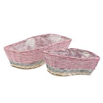 Set de cestas de plantas de 2 Wave Pink, Nature