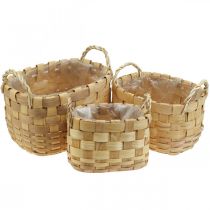 Artículo Cesta para plantas macetero con asas natural 22/27/33cm juego de 3