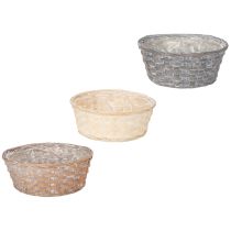 Artículo Cesta tejida como elegante decoración floral para el salón. Cesta de Pascua, 23 cm, 6 unidades.