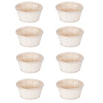 Artículo Cesta de mimbre decorativa para un diseño interior versátil, 20 cm, 8 piezas