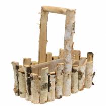 Cesta de siembra de ramas de abedul 29x17cm H30cm